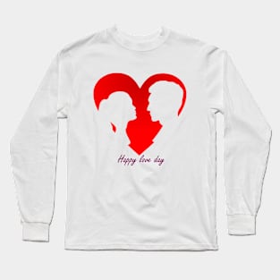 valentine's day red heart celebration Long Sleeve T-Shirt